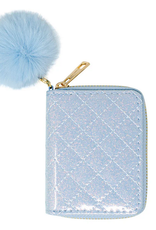 Zomi Gems Sparkle Quilted Wallet: Sky Blue