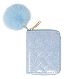 Zomi Gems Sparkle Quilted Wallet: Sky Blue