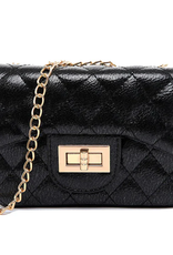 Zomi Gems Metallic Classic Mini Purse - Black