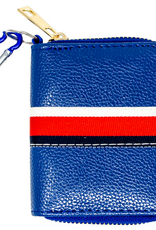 Zomi Gems Striped Leather Wallet: Blue