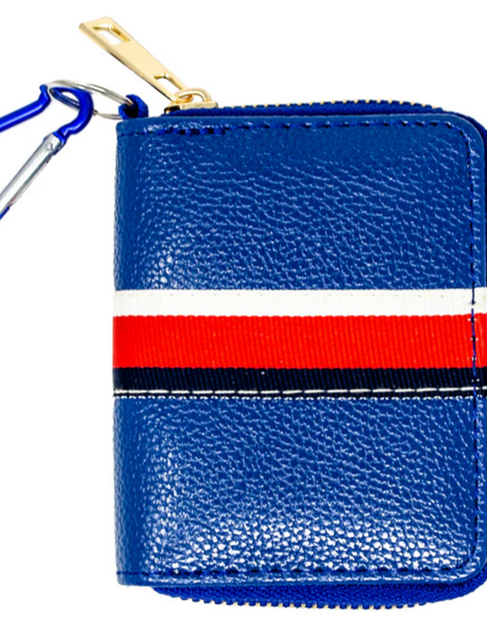 Zomi Gems Striped Leather Wallet: Blue