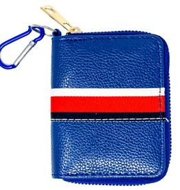 Zomi Gems Striped Leather Wallet: Blue