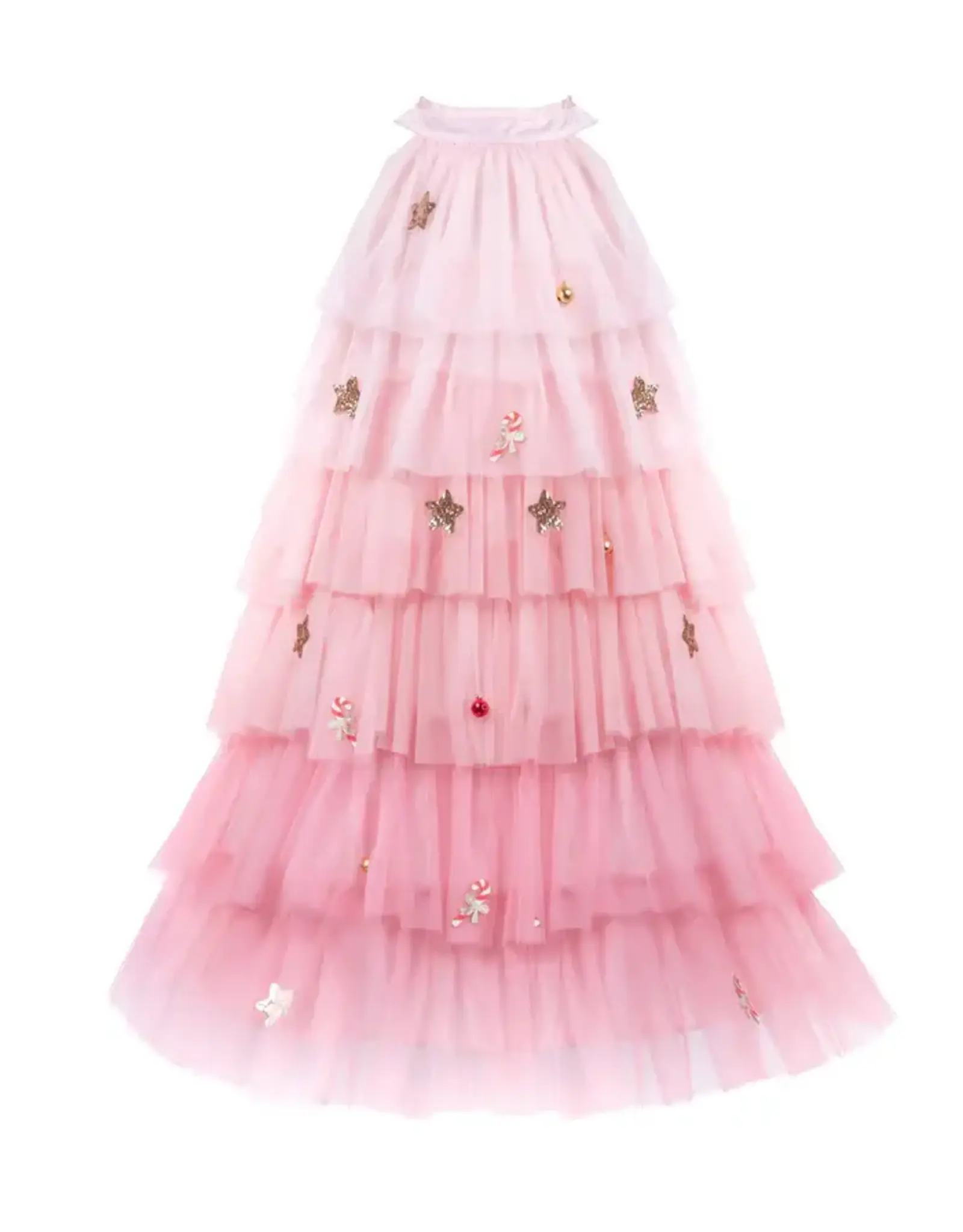 Creative Education Christmas Tree Dress & Headpiece,  Blush, 3-4
