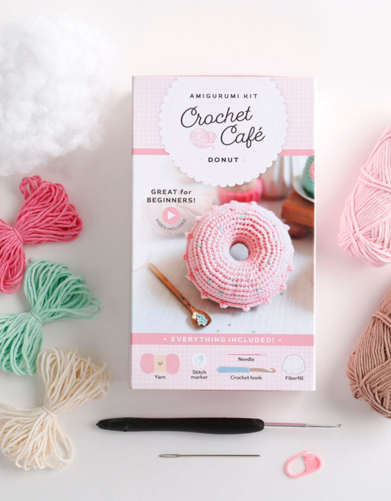 Schiffer Publishing Crochet Cafe Amigurumi Kit Donut