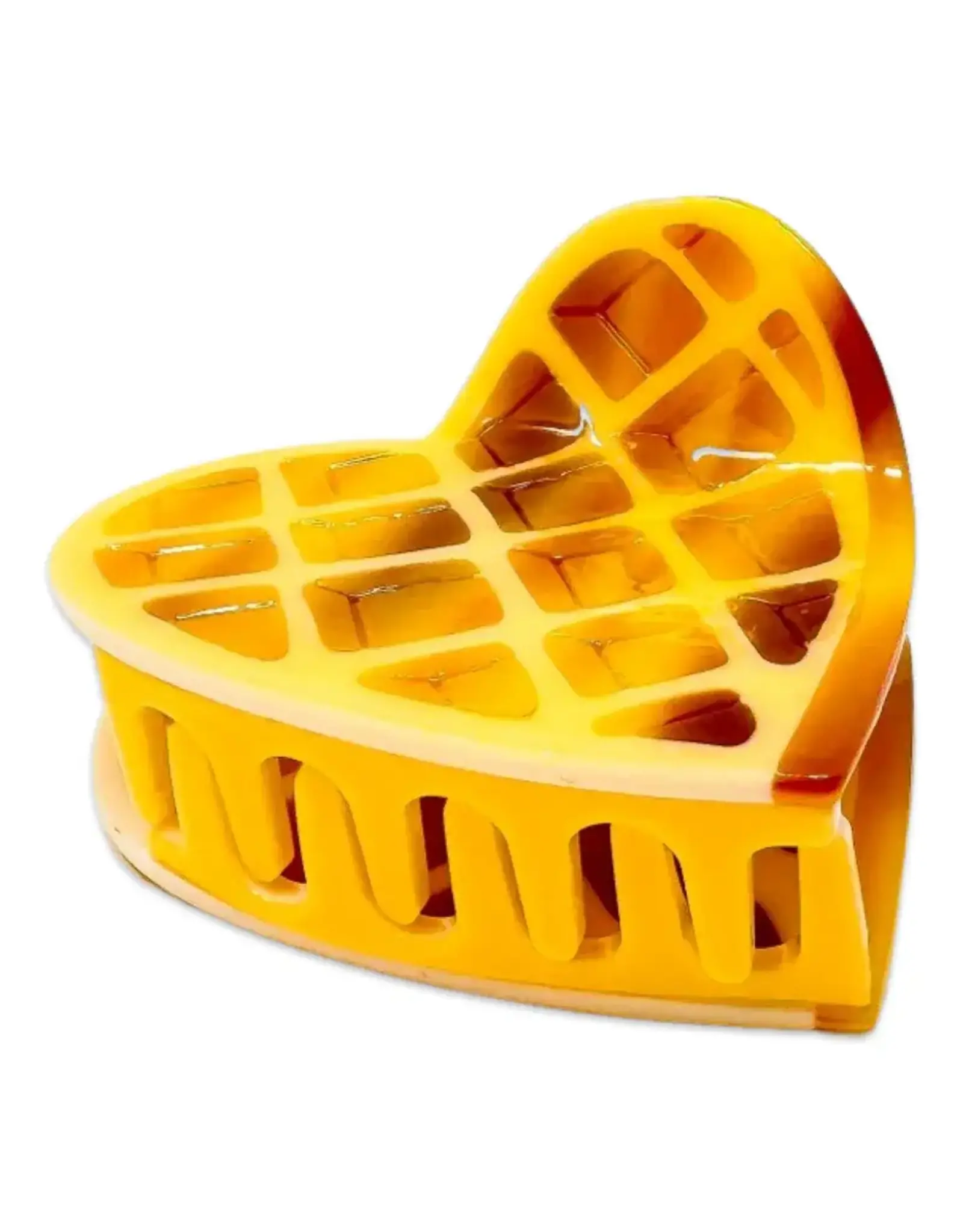 Jenny Lemons Midi Hair Claw Clip: Waffle Heart