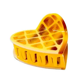 Jenny Lemons Midi Hair Claw Clip: Waffle Heart