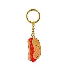 Jenny Lemons Enamel Keychain: Hot Dog