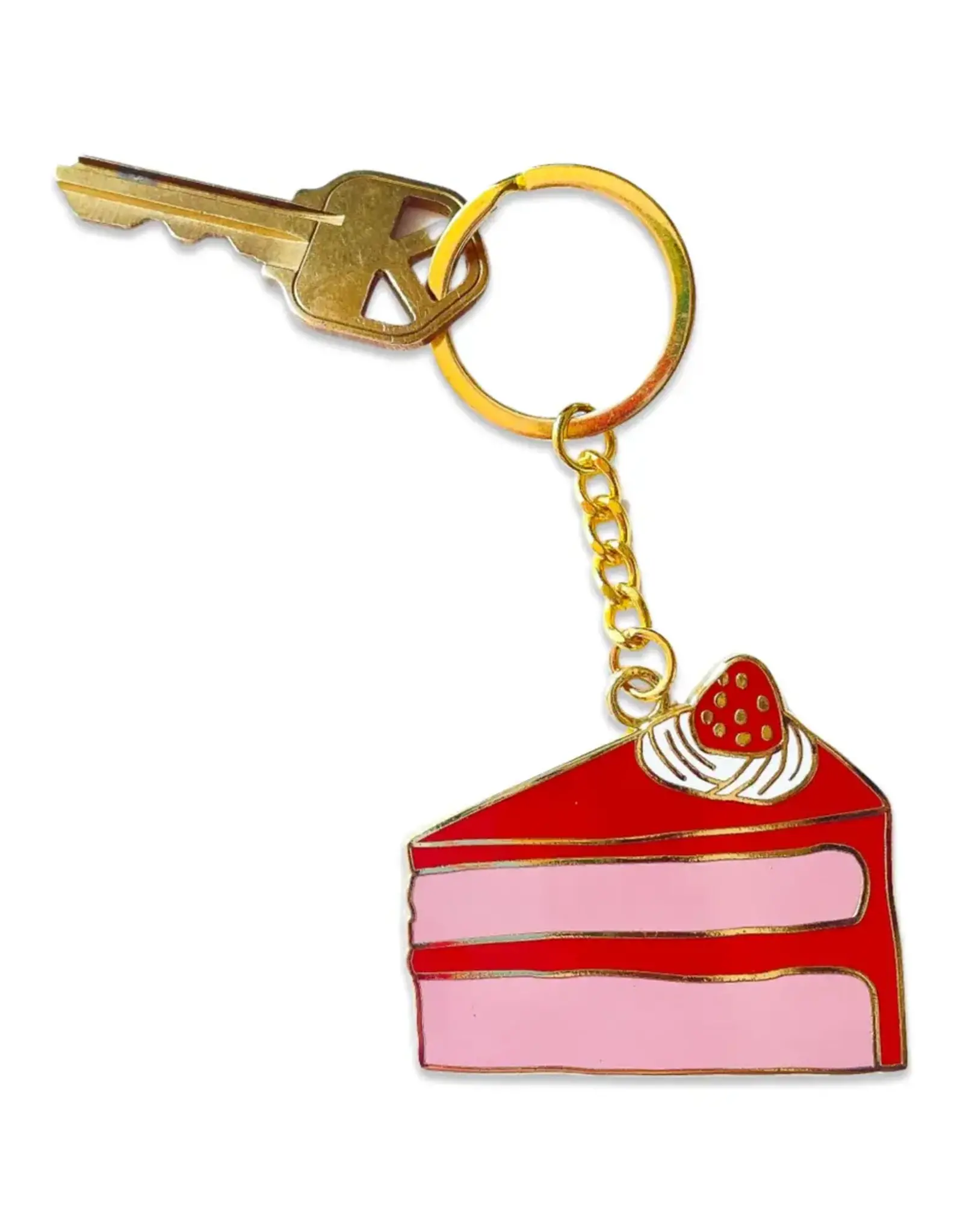 Jenny Lemons Enamel Keychain: Cake Slice