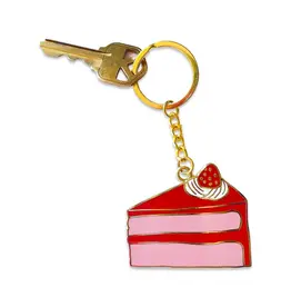 Jenny Lemons Enamel Keychain: Cake Slice