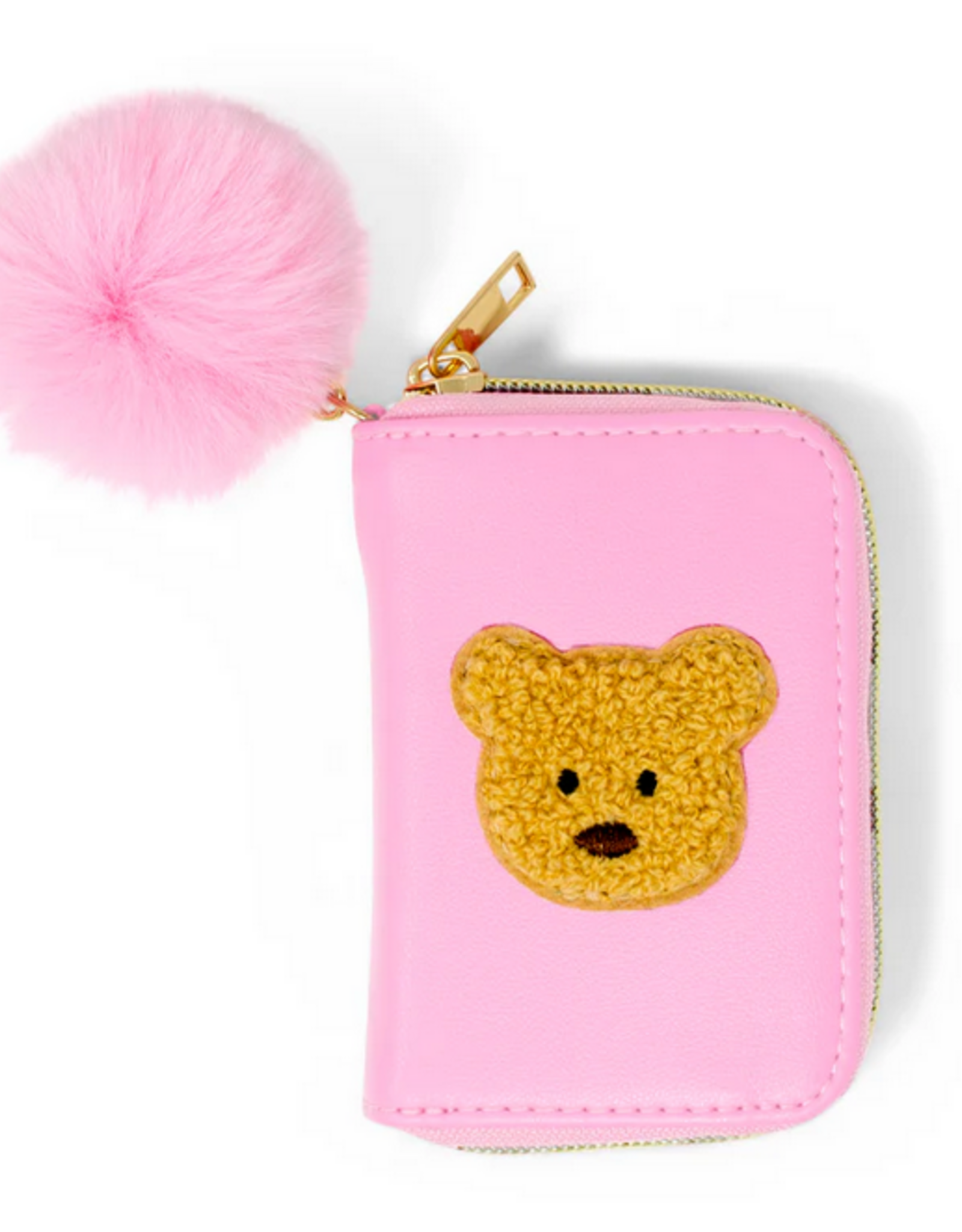 Zomi Gems Teddy Pom Pom Zip Wallet: Pink