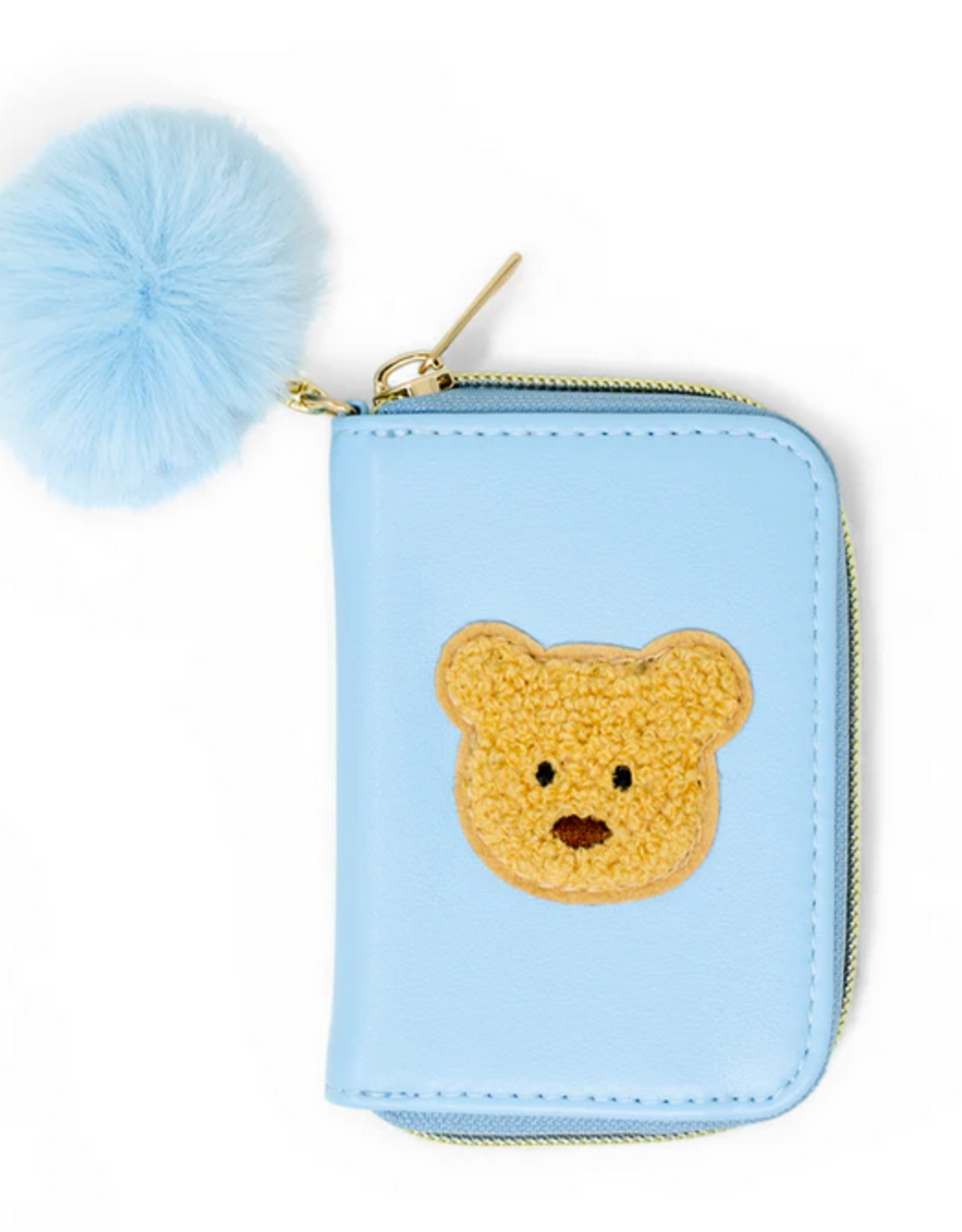 Zomi Gems Teddy Pom Pom Zip Wallet: Blue