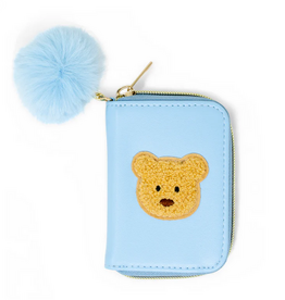 Zomi Gems Teddy Pom Pom Zip Wallet: Blue
