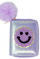 Zomi Gems Shiny Happy Face Smile Wallet: Purple
