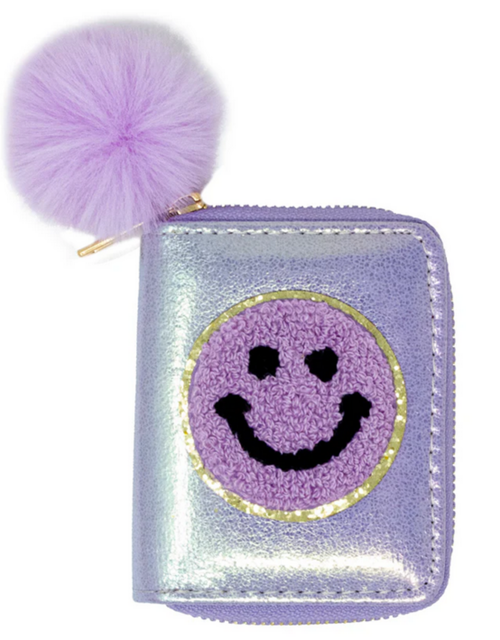 Zomi Gems Shiny Happy Face Smile Wallet: Purple