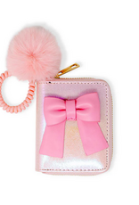 Zomi Gems Shiny Jumbo Bow Spiral Strap Wallet: Pink