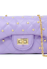 Zomi Gems Classic Quilted Stud Mini Bag: Purple
