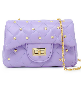 Zomi Gems Classic Quilted Stud Mini Bag: Purple