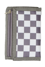 Zomi Gems Checkered Wallet: Grey