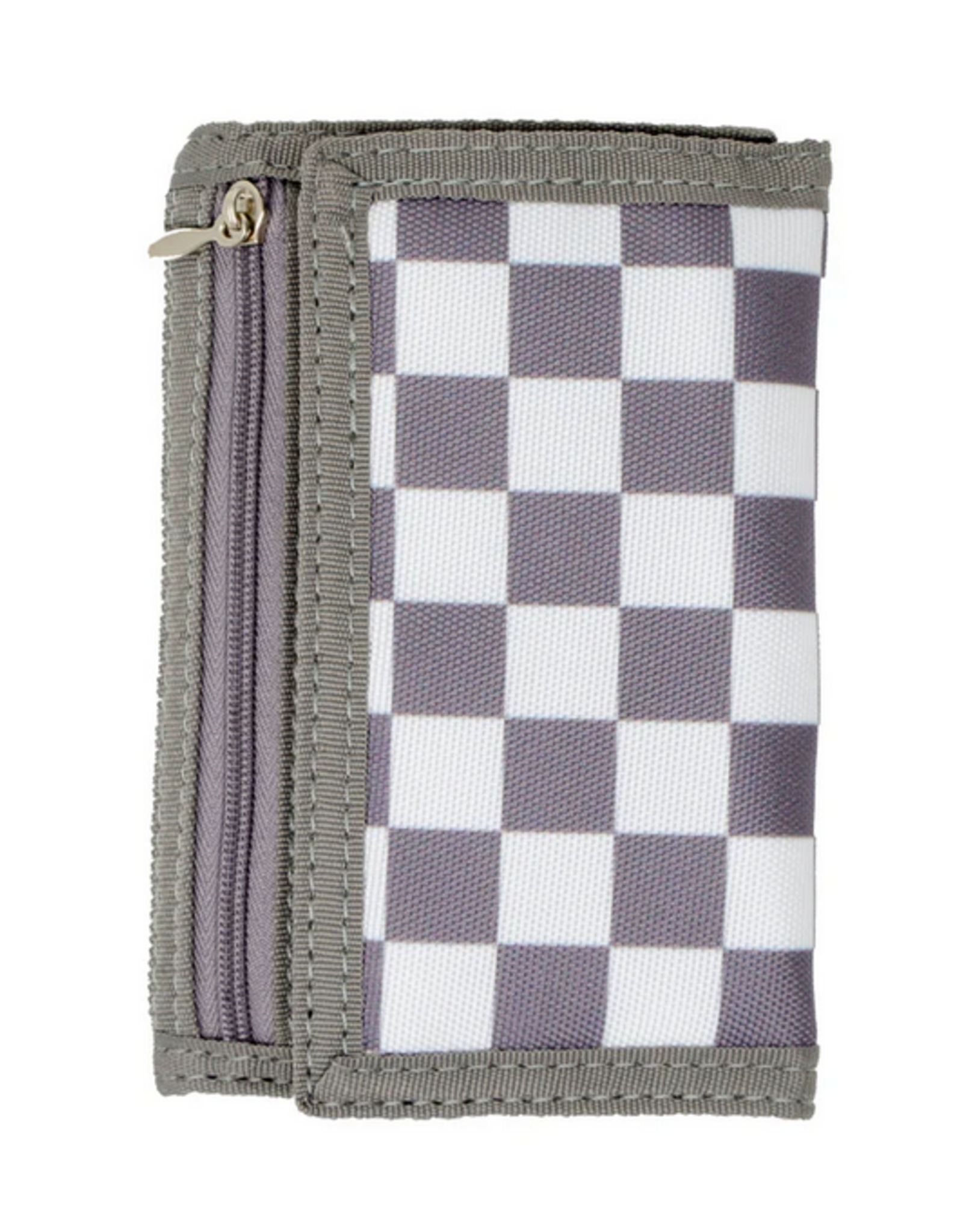 Zomi Gems Checkered Wallet: Grey