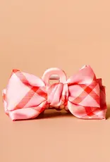 The Darling Effect Mini Satin Bow Claw Clip-Festive Plaid