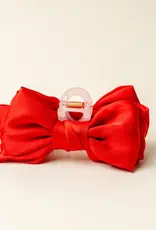 The Darling Effect Mini Satin Bow Claw Clip-Red