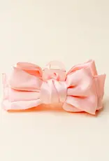 The Darling Effect Satin Bow Claw Clip- Blush