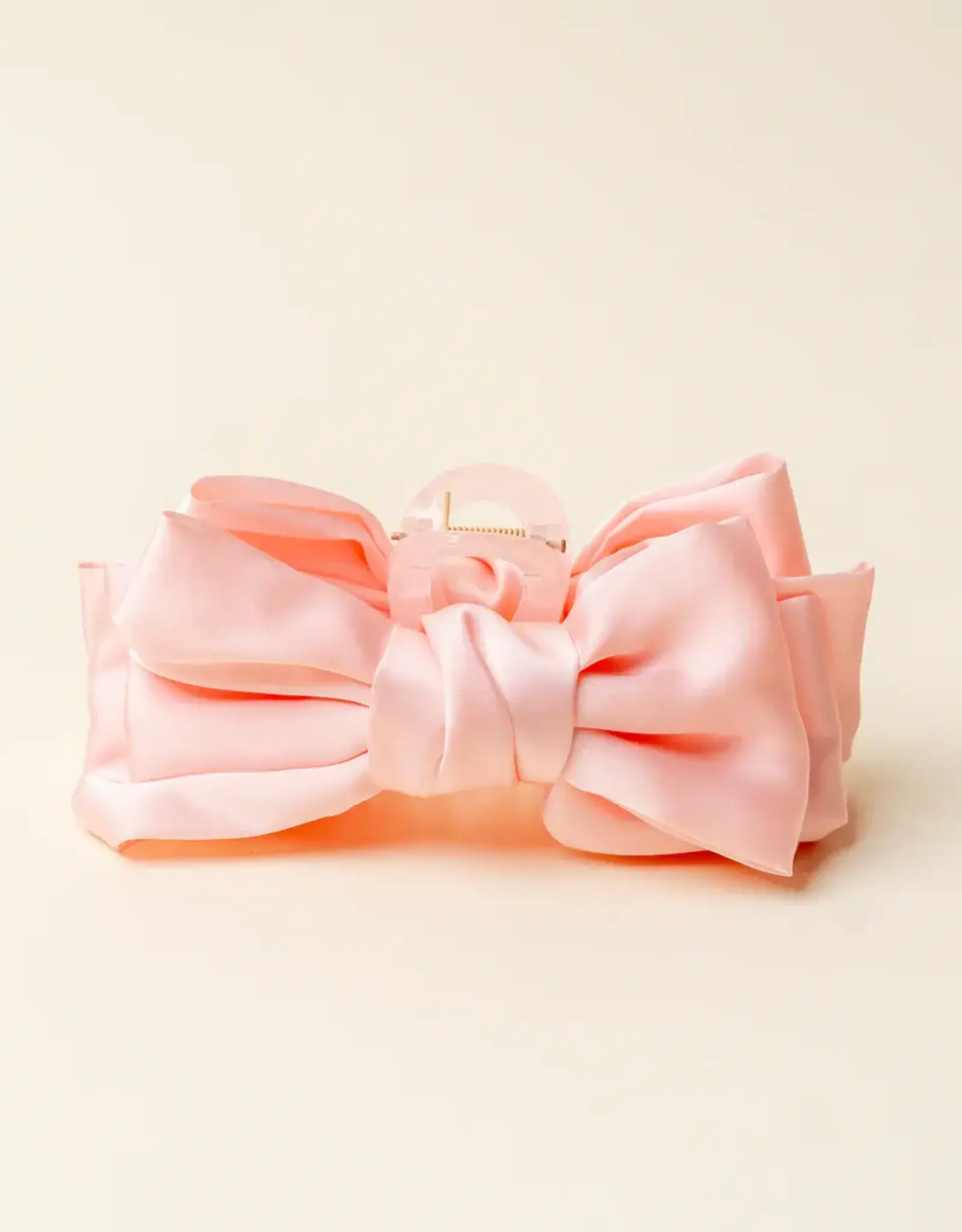 The Darling Effect Satin Bow Claw Clip- Blush