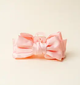 The Darling Effect Satin Bow Claw Clip- Blush