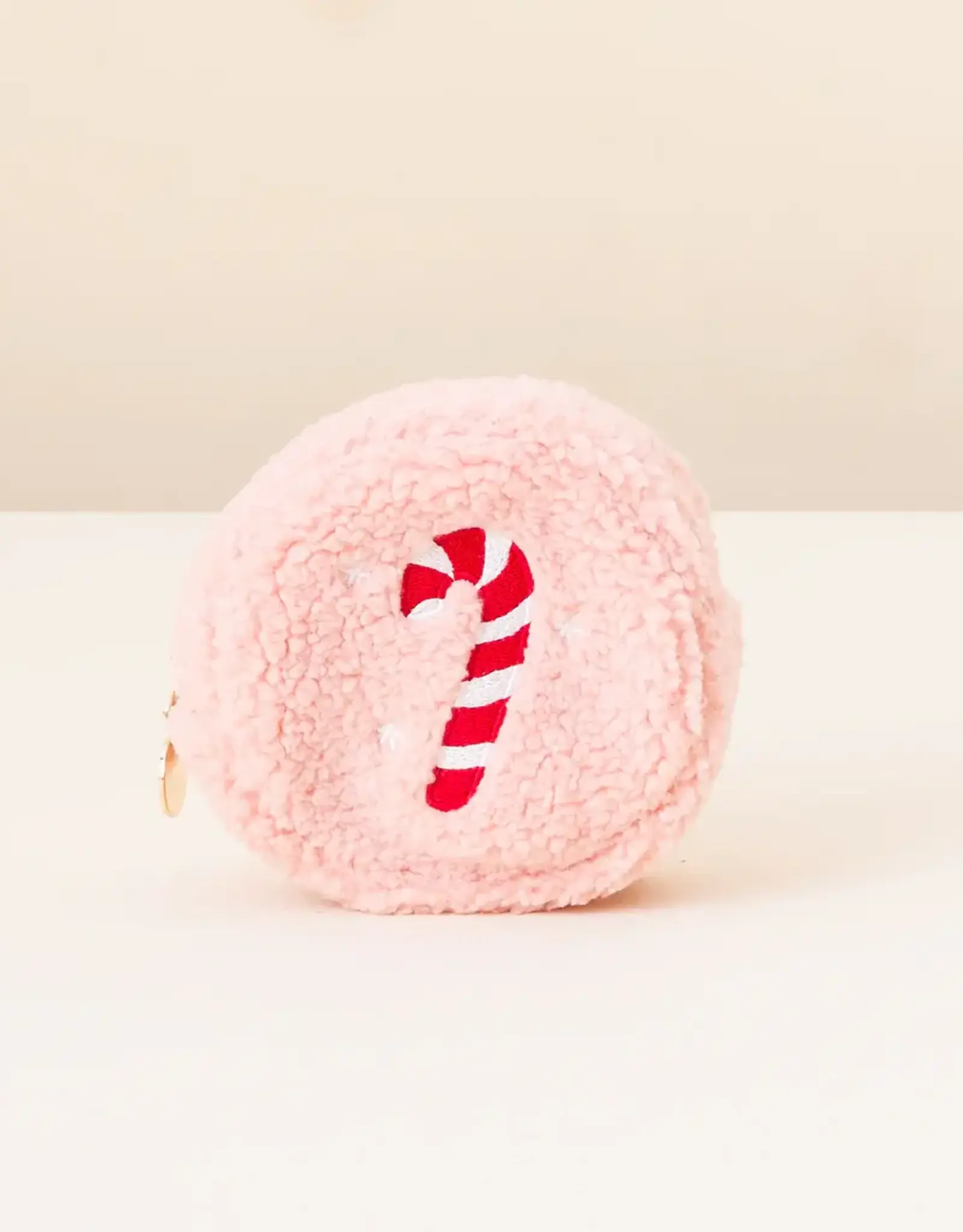 The Darling Effect Circle Teddy Pouch-Candy Cane