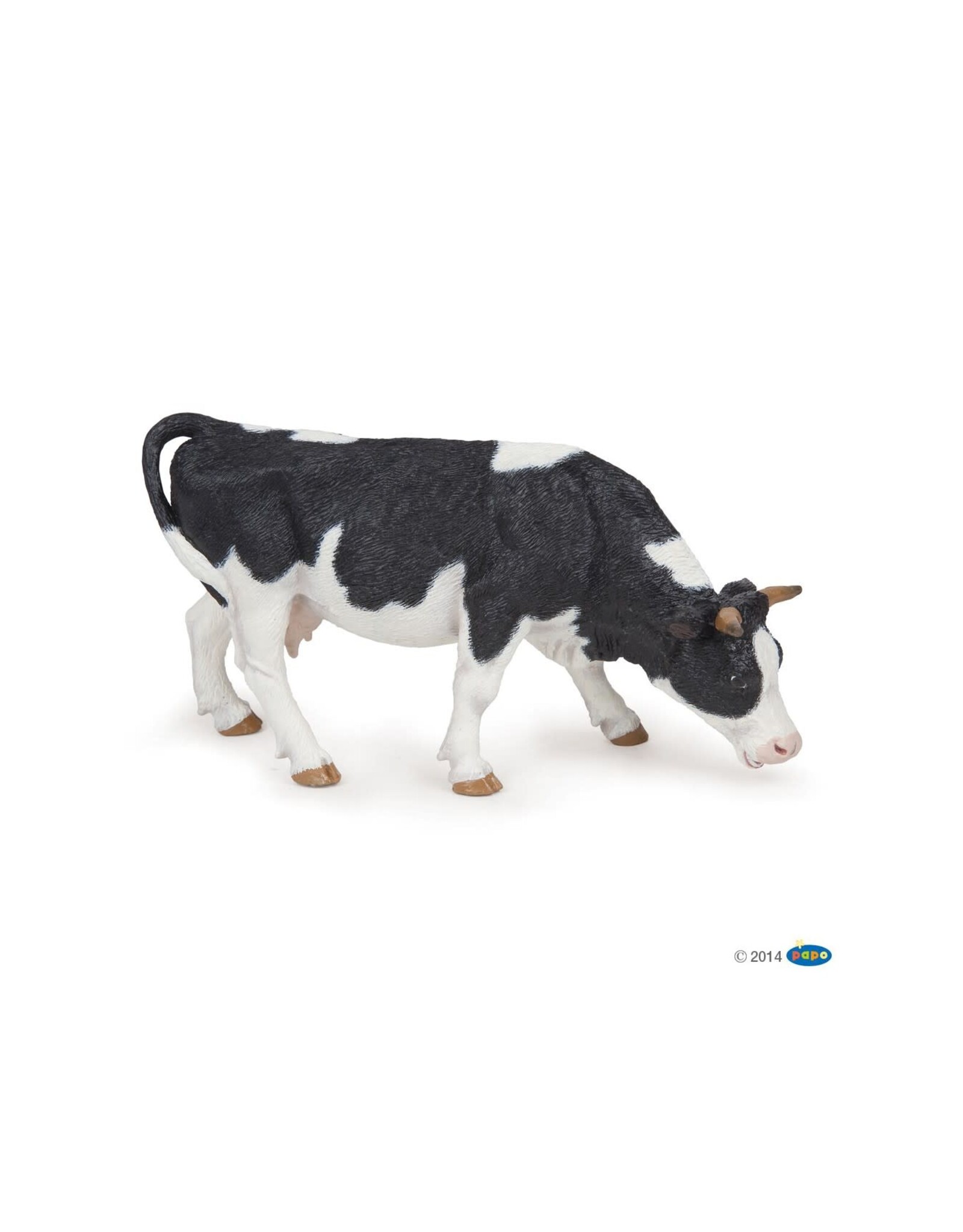 Papo PAPO: Black and White Grazing Cow