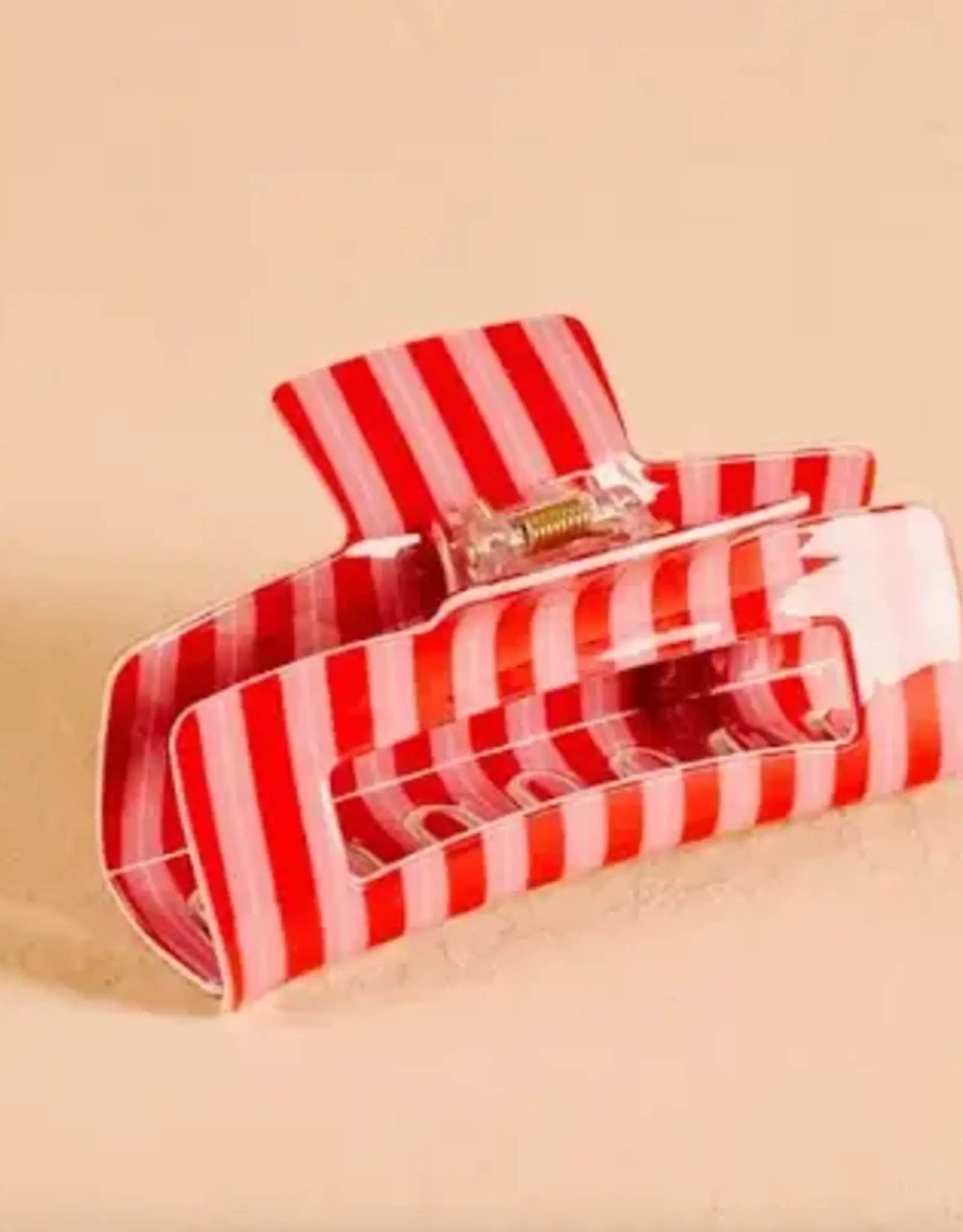 The Darling Effect Claw Clip-Peppermint Stripes