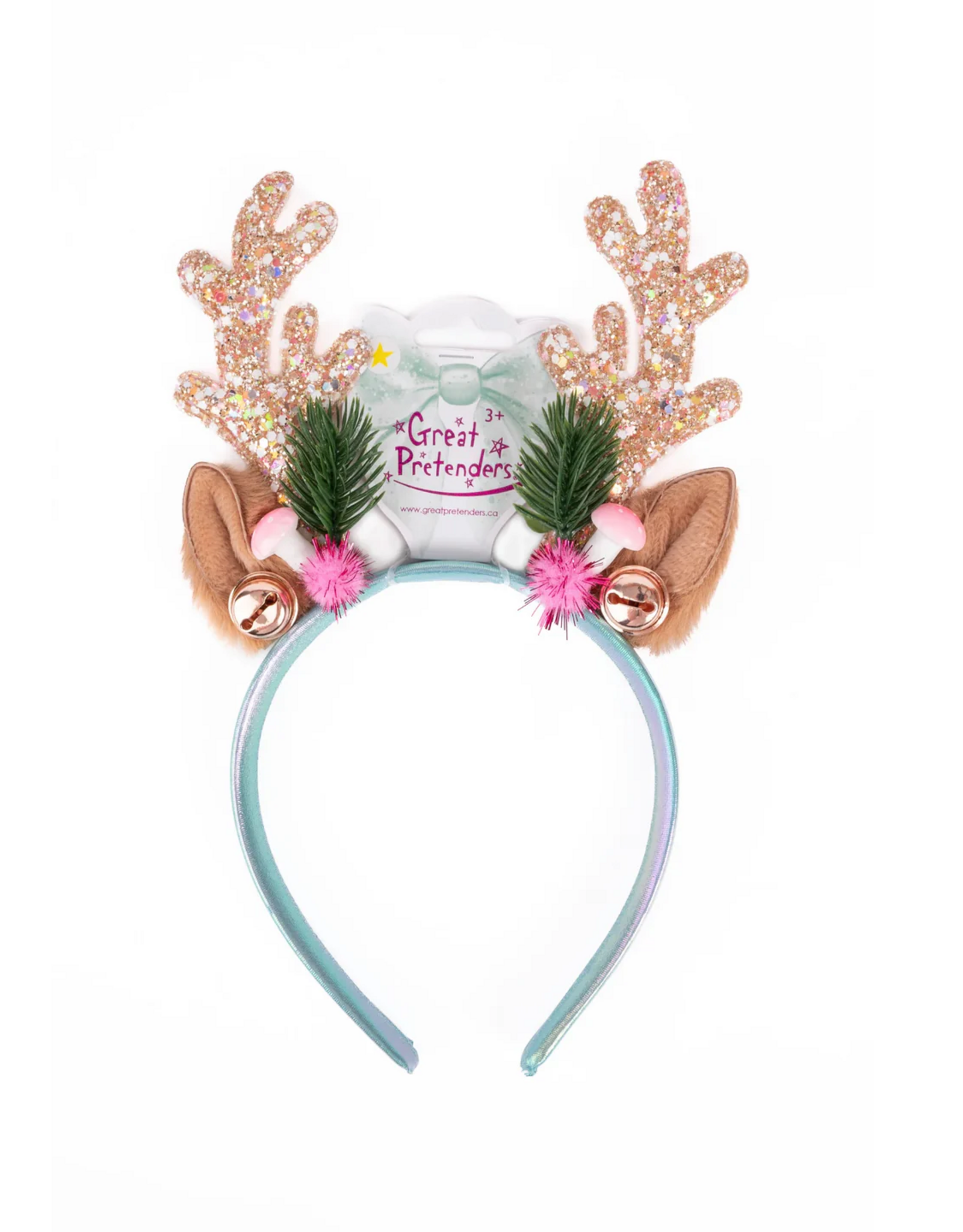 Creative Education Holiday Rudolph Headband, Pink/Mint