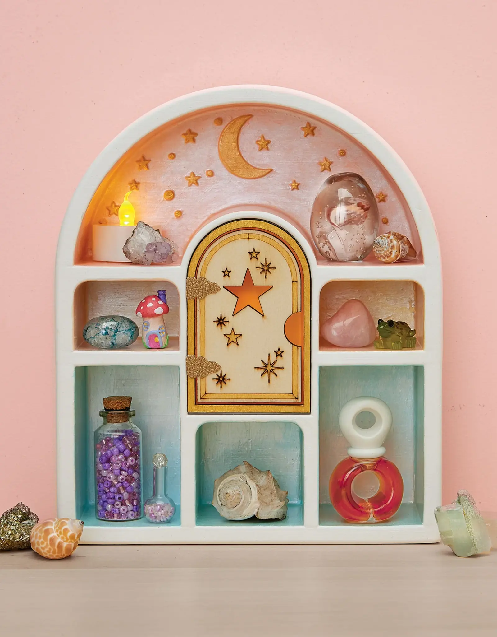 Bright Stripes Paint a Curio Shelf