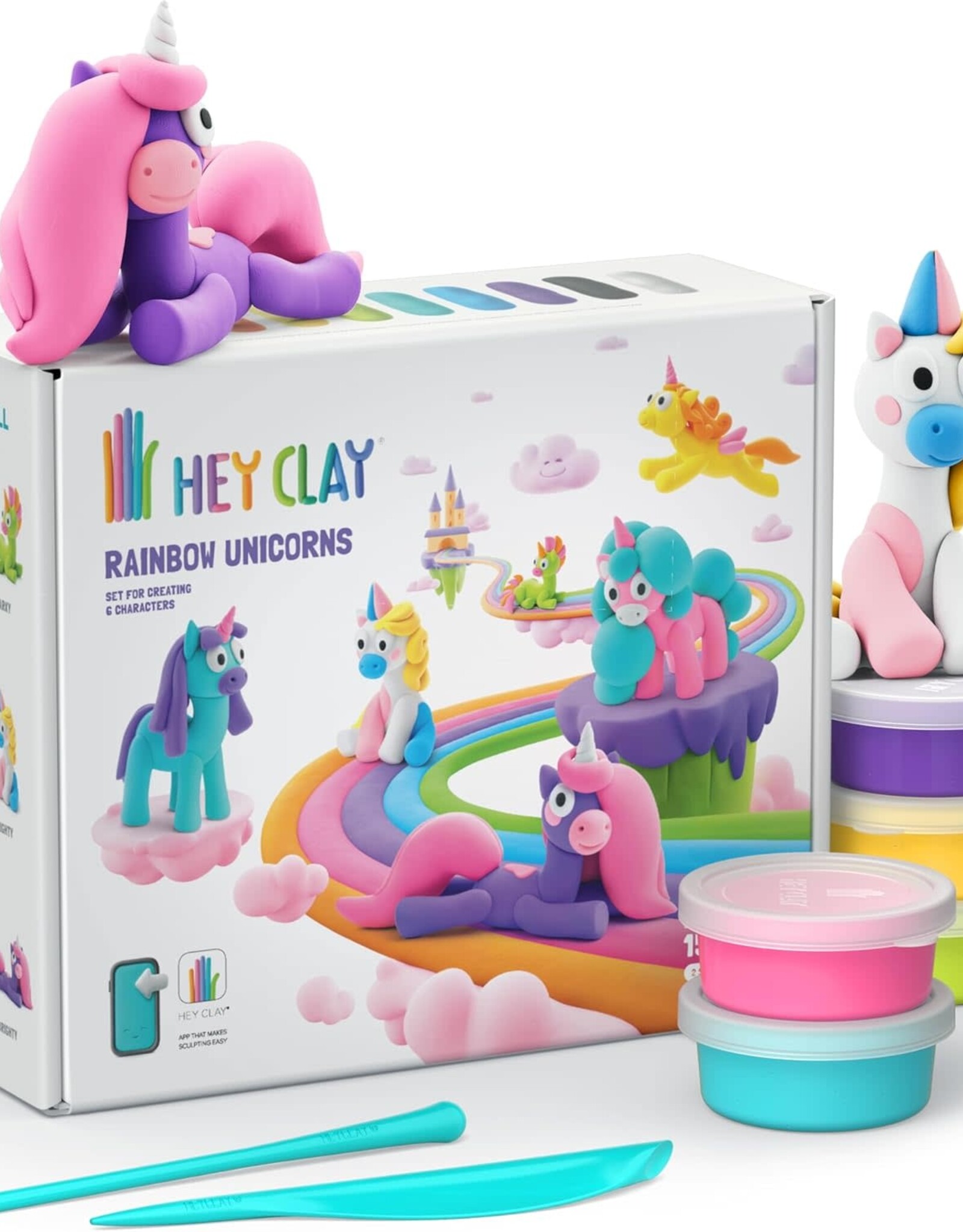 Fat Brain Toy Co Hey Clay Rainbow Unicorns - NEW