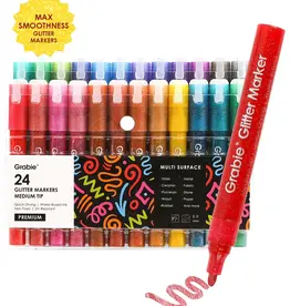 Grabie Iridescent Glitter Acrylic Paint Marker Set of 24