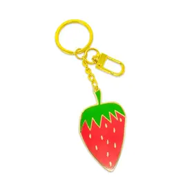 Jenny Lemons Enamel Keychain: Strawberry