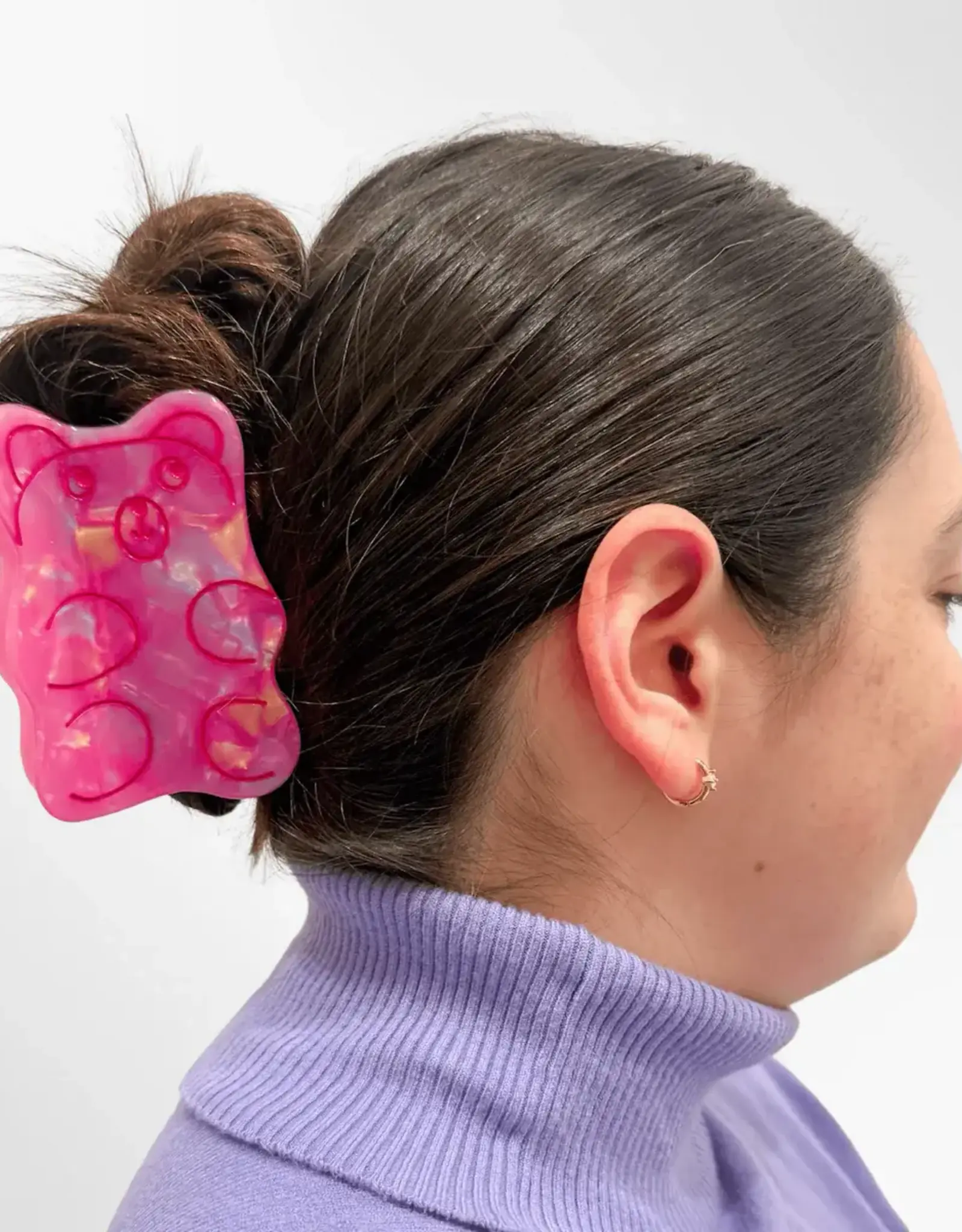 Jenny Lemons Large Hair Claw Clip: Pink Gummy Bear