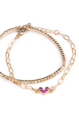 Creative Education Boutique Chic Linked with Love Bracelet,  2 Piece