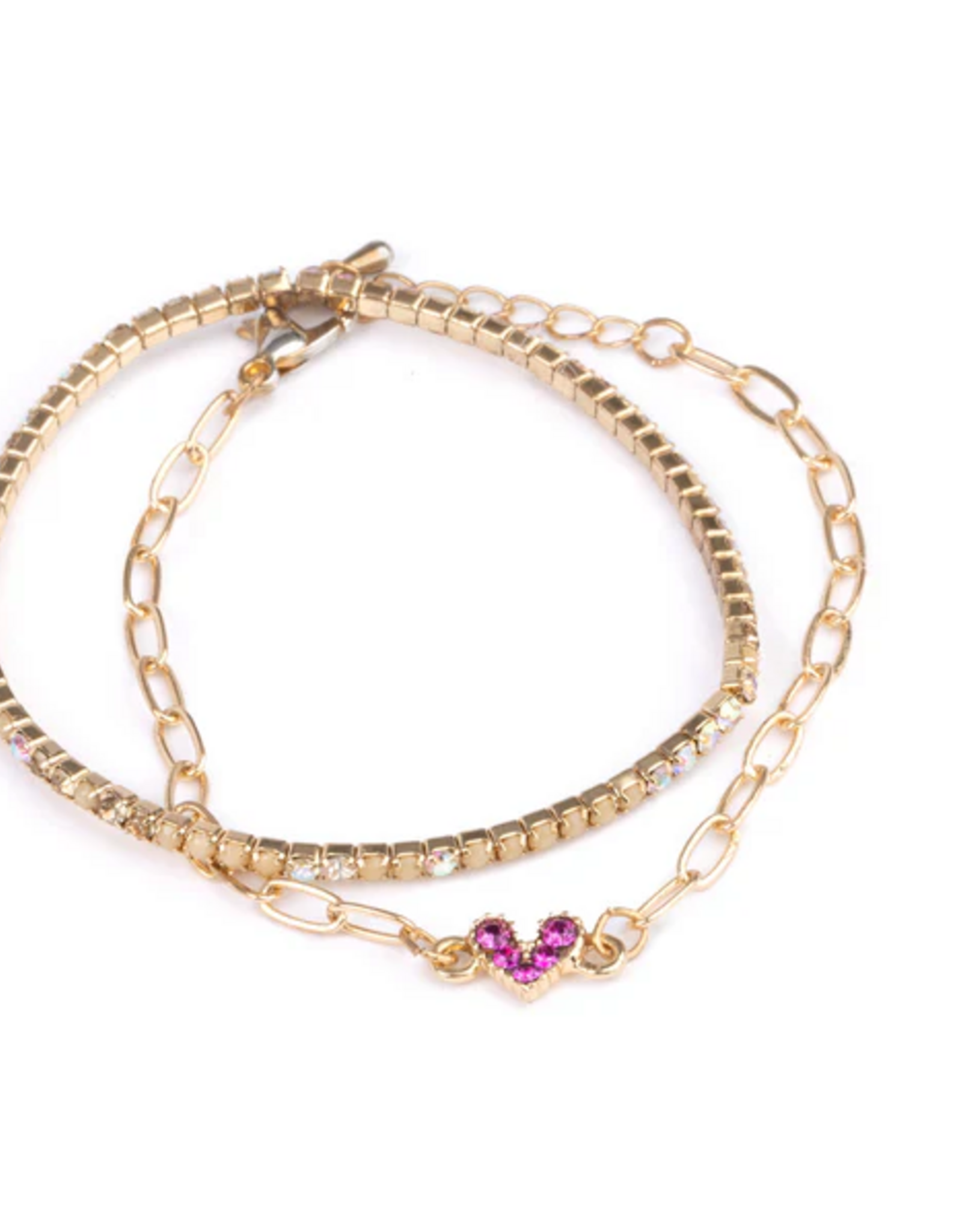 Creative Education Boutique Chic Linked with Love Bracelet,  2 Piece