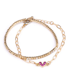 Creative Education Boutique Chic Linked with Love Bracelet,  2 Piece