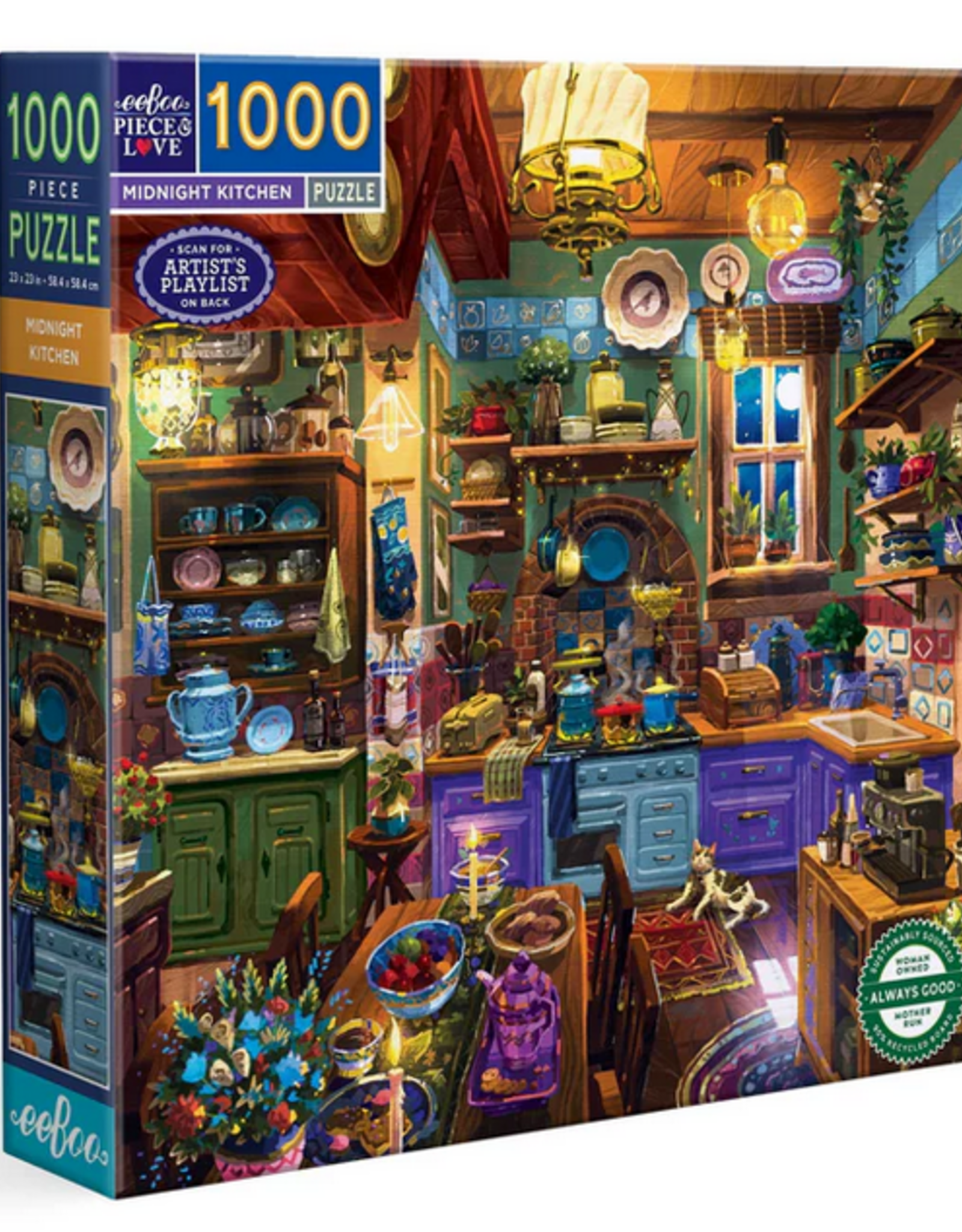 eeBoo 1000pc Puzzle: Midnight Kitchen