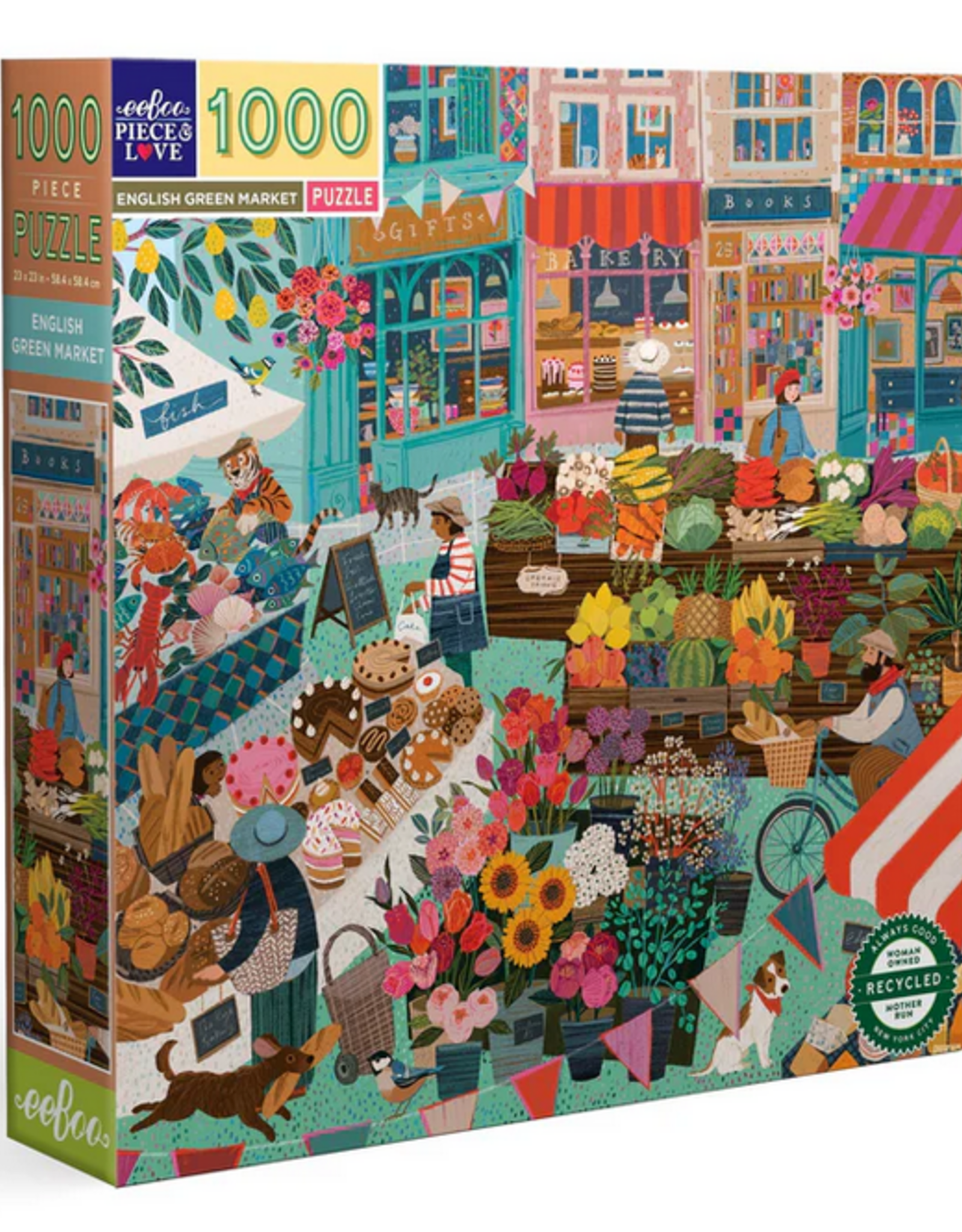 eeBoo 1000pc Puzzle: English Green Market