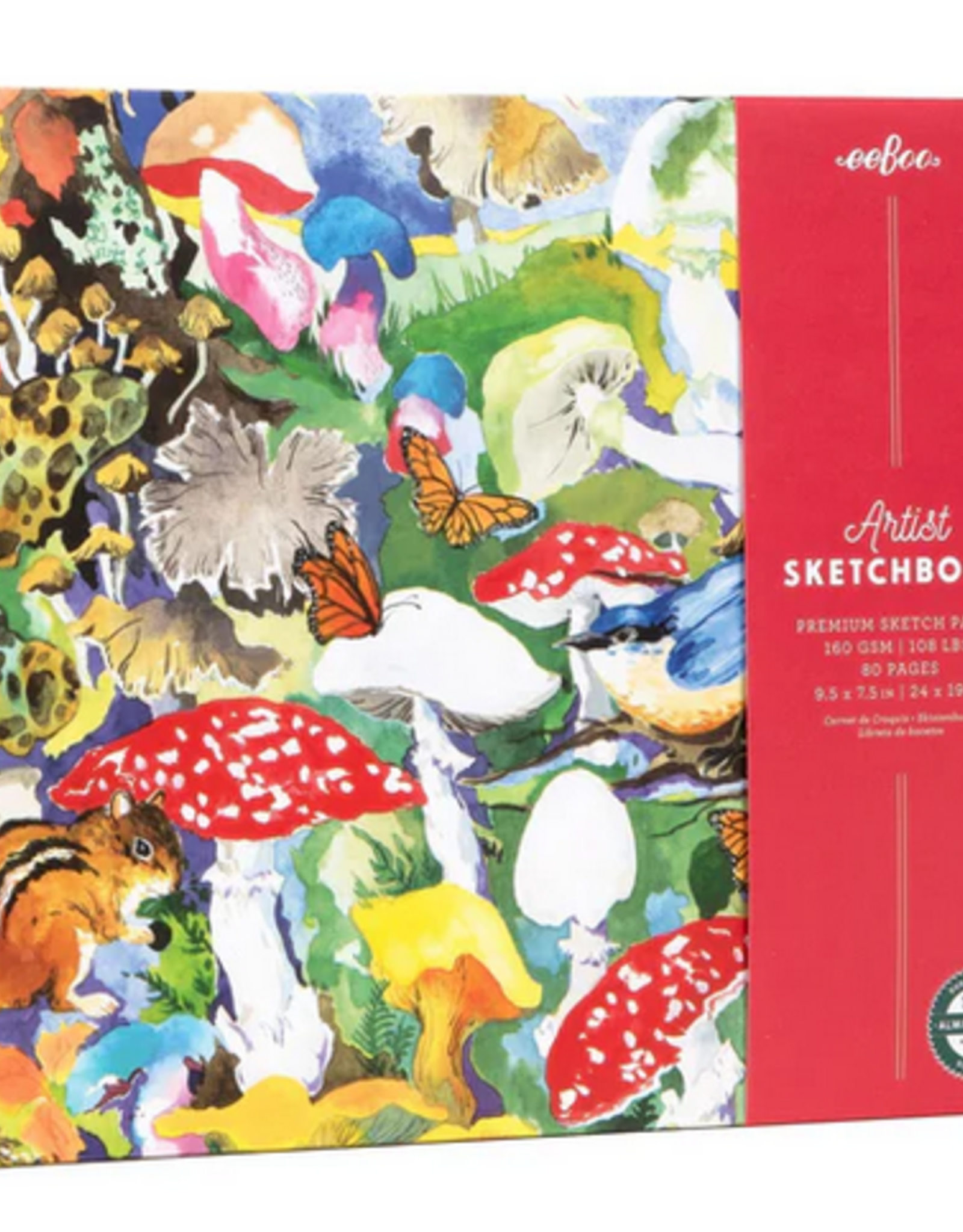 eeBoo Mushroom Hardcover Artist  Sketchbook