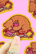 Turtle Soup Glitter Sticker: Sleepy Book Bear