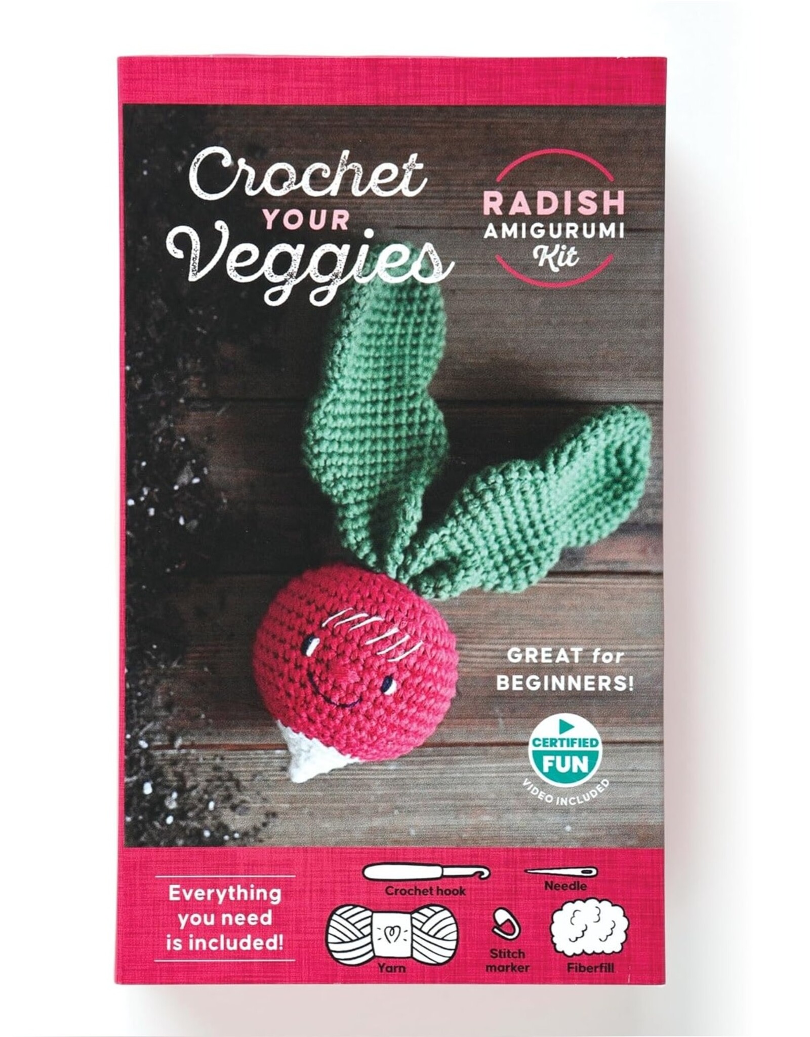 Schiffer Publishing Crochet Your Veggies Amigurumi Kit Radish