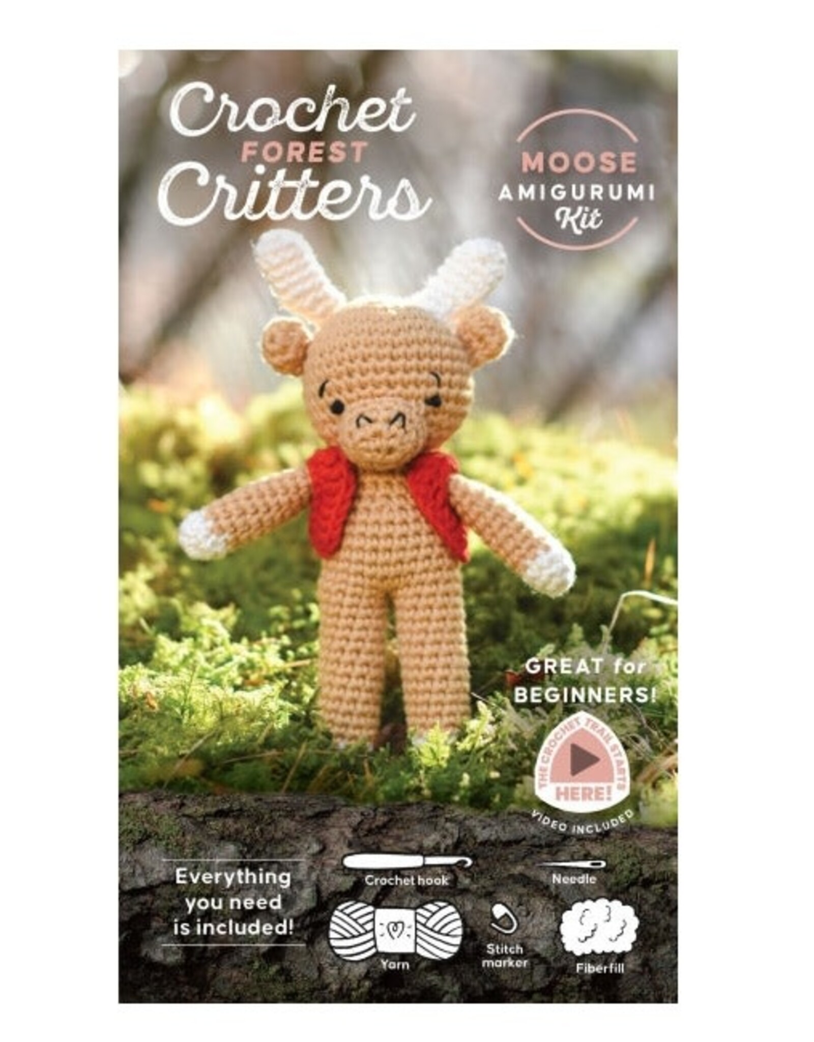 Schiffer Publishing Crochet Forest Critters Amigurumi  Kit Moose