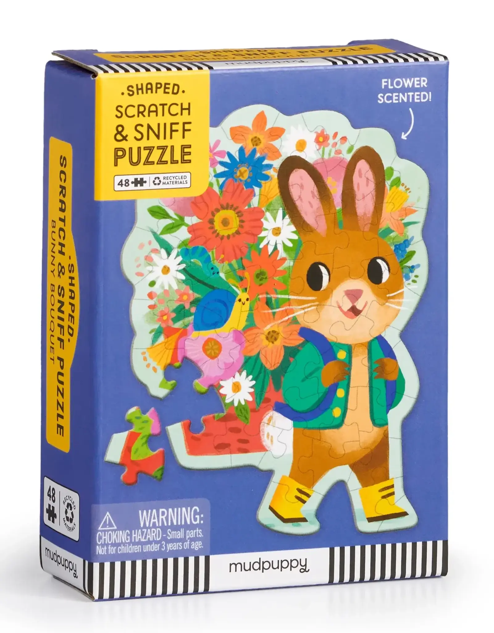 Chronicle Books Puzzle 48 Mini Scratch Sniff Bunny Bouquet