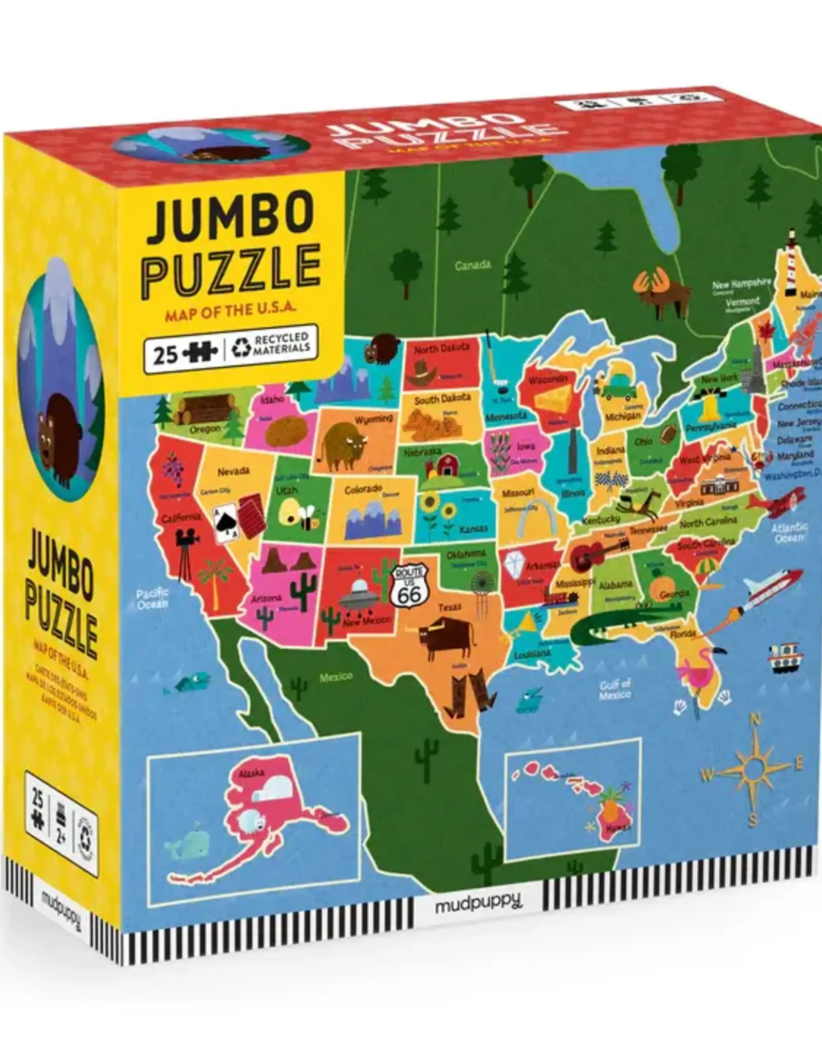 Chronicle Books Puzzle Jumbo Map of  the U.S.A.