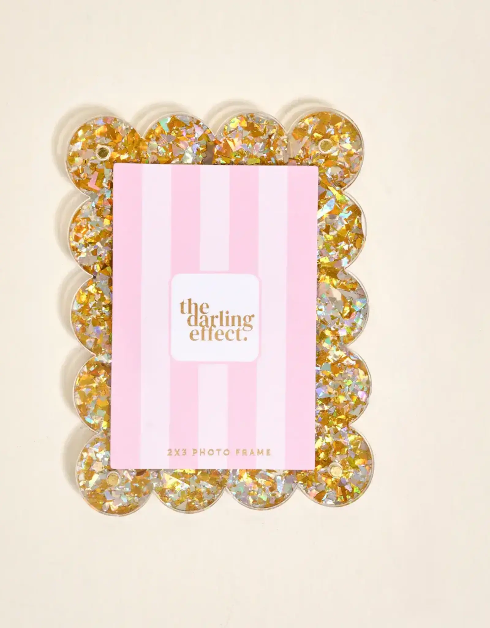 The Darling Effect Mini Acrylic Picture Frame Magnet- Gold Glitter