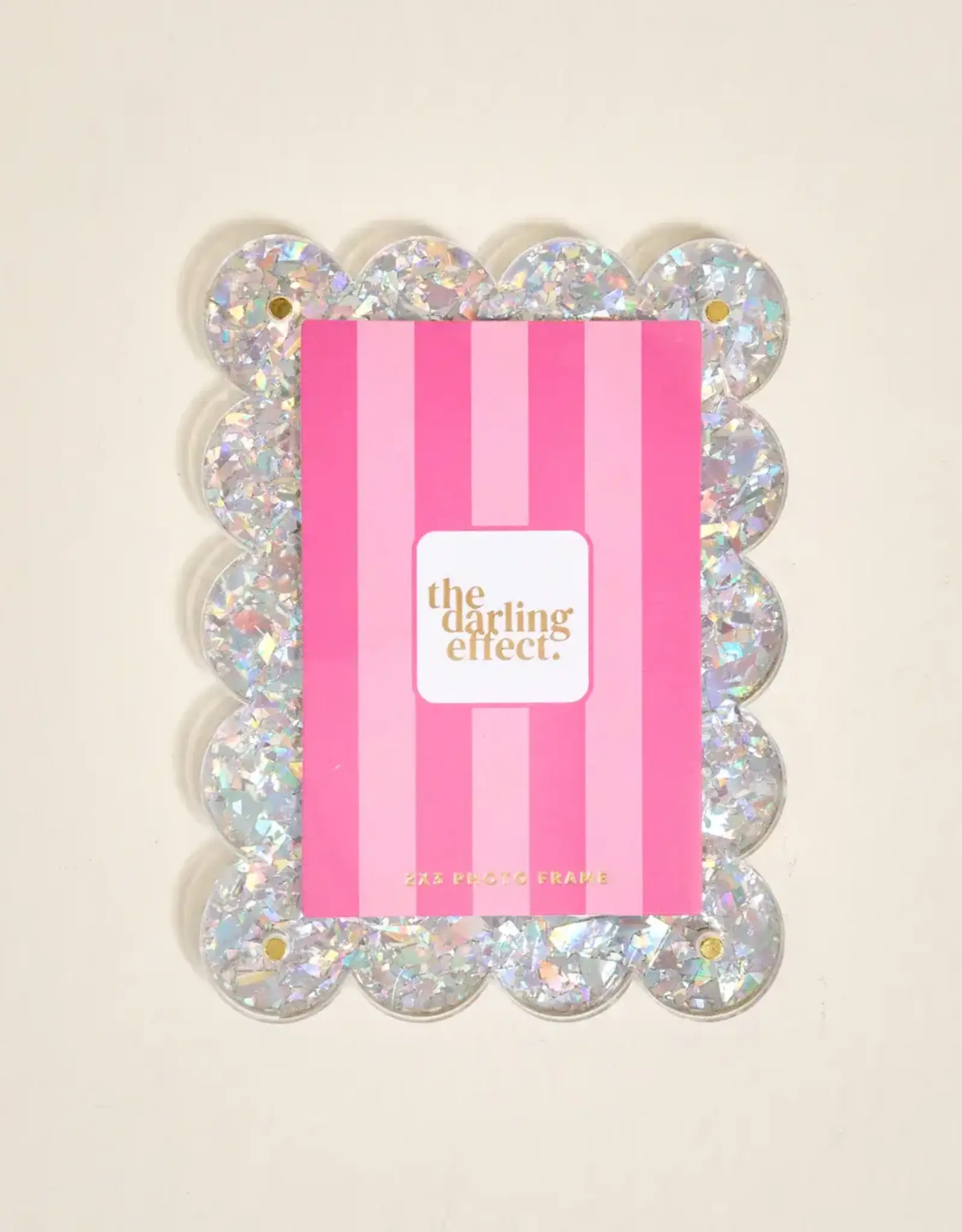 The Darling Effect Mini Acrylic Picture Frame Magnet- Silver Glitter